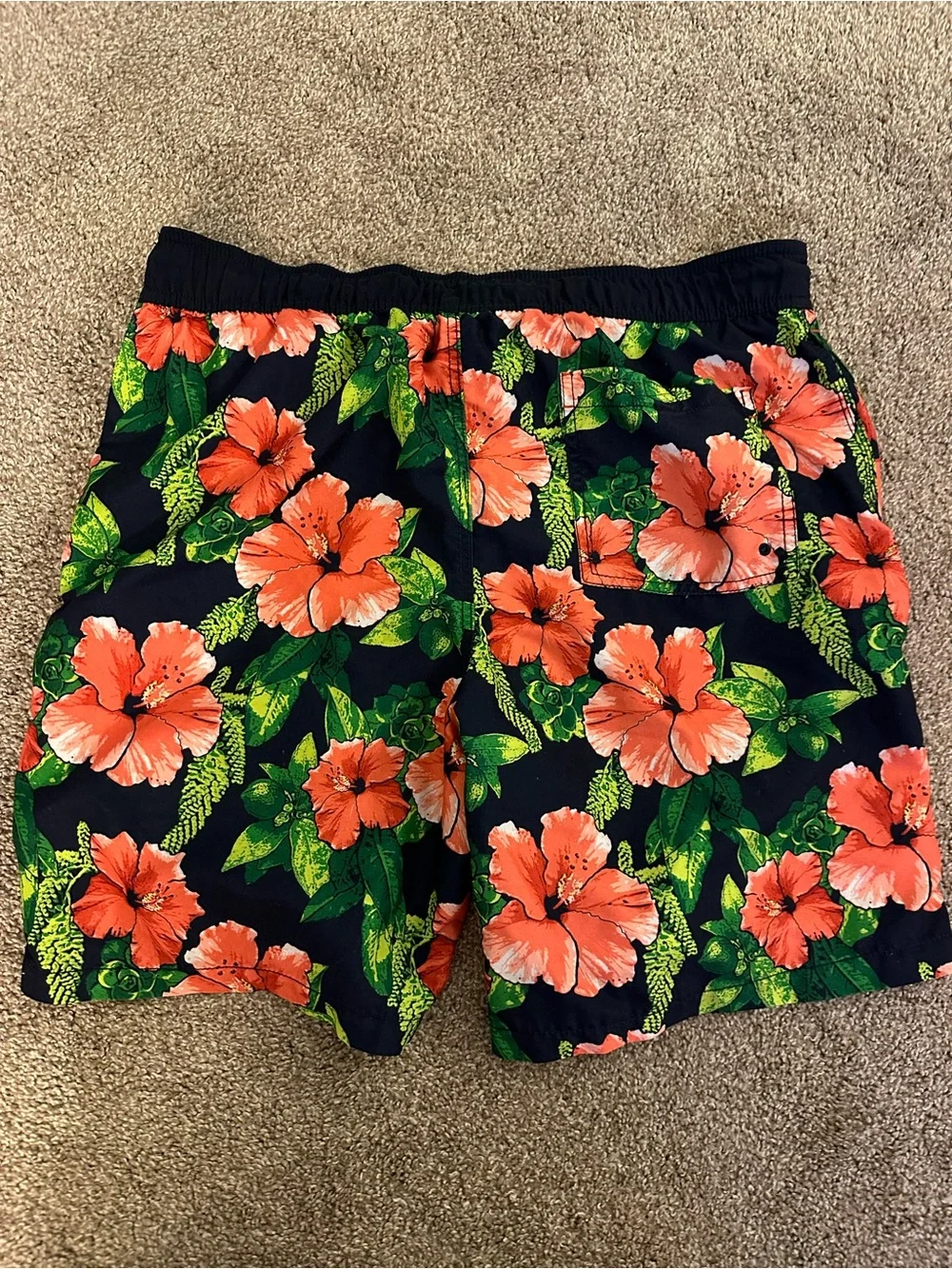 Goodfellow & Co Navy Swim Shorts with Coral Floral Print